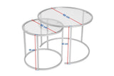 Coffee Tables - Modern Round Coffee Table Set of 2 Uru Black - Transparent Glass - 60/42 cm - Dimehouse