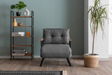 Armchairs - Scandinavian sleeping armchair Gray mixed fabric Sando - Dimehouse
