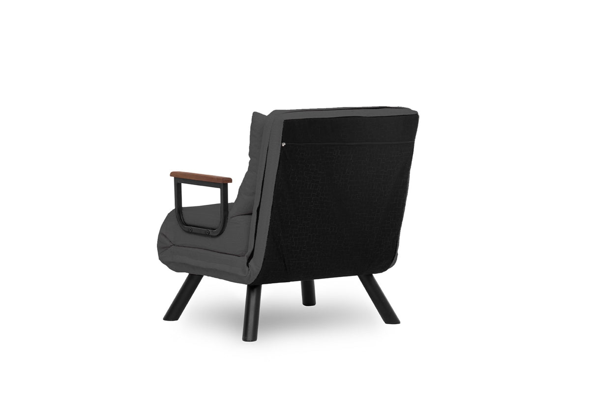 Armchairs - Scandinavian sleeping armchair Gray mixed fabric Sando - Dimehouse