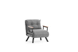 Armchairs - Scandinavian sleeping armchair Gray mixed fabric Sando - Dimehouse