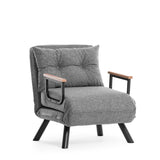 Armchairs - Scandinavian sleeping armchair Gray mixed fabric Sando - Dimehouse