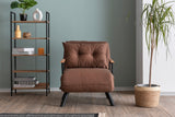Armchairs - Scandinavian sleeping armchair Copper Brown fabric linen look Sando - Dimehouse