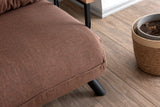 Armchairs - Scandinavian sleeping armchair Copper Brown fabric linen look Sando - Dimehouse