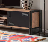 TV Furniture - TV Furniture Cosmo Atlantic Pine Black Melamine 180x50x45 cm - Dimehouse