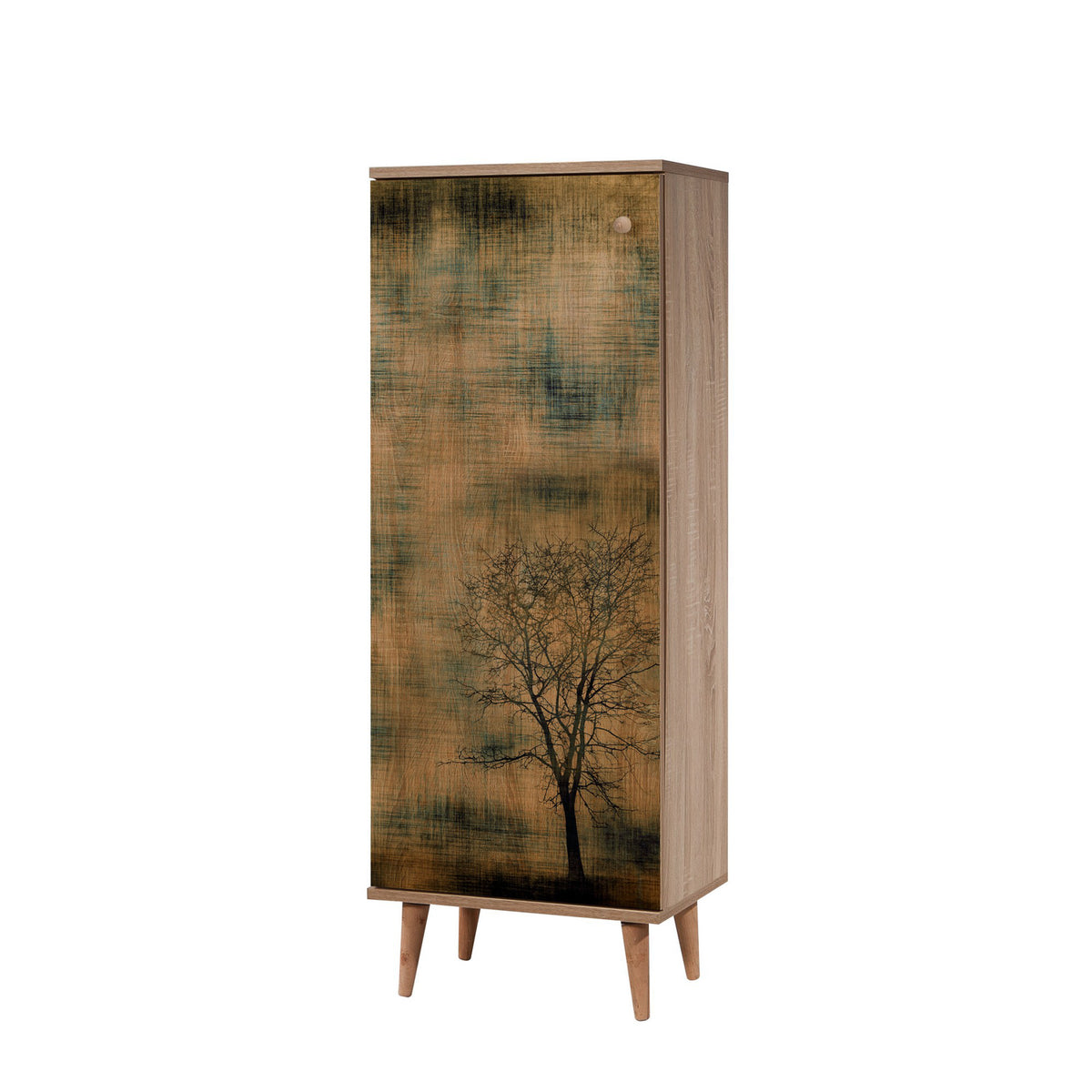 Shoe cabinets - Shoe cabinet Filinta Sonoma Oak Tree Melamine 50x135x38 cm - Dimehouse