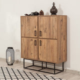 Wall cabinets - Wall cabinet Quantum Solo Atlantic Pine Black Melamine 93x115x36 cm - Dimehouse