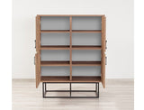 Wall cabinets - Wall cabinet Quantum Solo Atlantic Pine Black Melamine 93x115x36 cm - Dimehouse