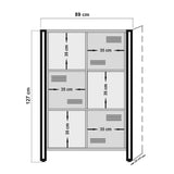 Bookcases - Industrial cabinet pine wood melamine black metal Cosmo 89x127x35 cm - Dimehouse