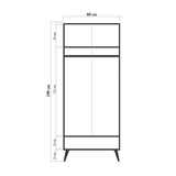 Wardrobes - Wardrobe City Gardrop Multicolor Melamine 80x190x45 cm - Dimehouse