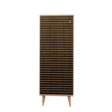 Shoe cabinets - Shoe cabinet Filinta Sonoma Oak Striped Melamine 50x135x38 cm - Dimehouse