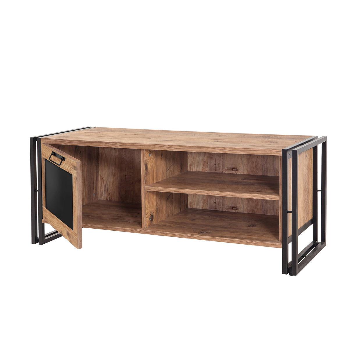 TV Furniture - TV Furniture Arcas Atlantic Pine Black Melamine 130x50x45 cm - Dimehouse