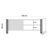 TV Furniture - TV Furniture Arcas Atlantic Pine Black Melamine 130x50x45 cm - Dimehouse