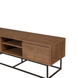TV Furniture - TV Furniture Rodez Walnut Black Melamine 140x50x40 cm - Dimehouse