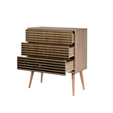 Chests of drawers - Chest of drawers Trio Sonoma Oak Melamine 80x90x40 cm - Dimehouse