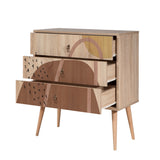 Chests of drawers - Chest of drawers City Trio Multicolor Melamine 80x89x40 cm - Dimehouse