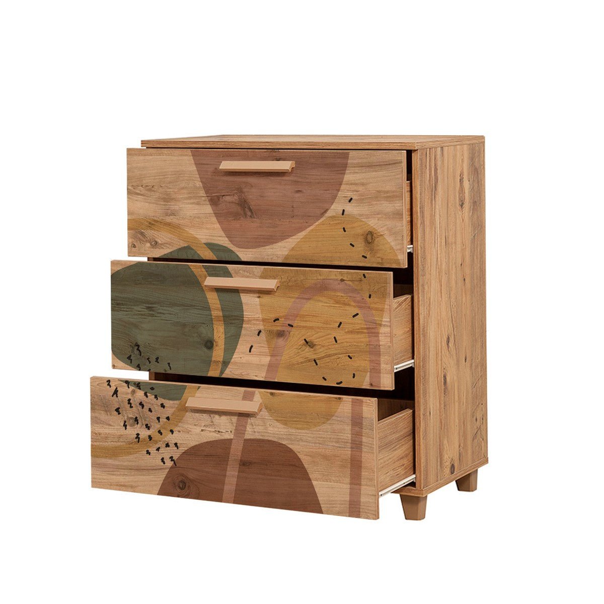 Chests of drawers - Chest of drawers Leva Atlantic pine wood Melamine 80x95x43 cm - Dimehouse