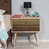 Bedside tables - Bedside table Catalina Sonoma Oak Melamine 60x61x40 cm - Dimehouse