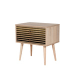 Bedside tables - Bedside table Catalina Sonoma Oak Melamine 60x61x40 cm - Dimehouse