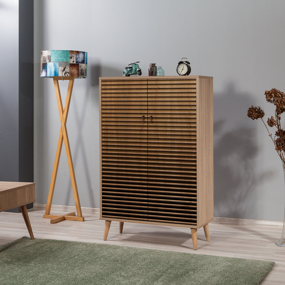 Wall cabinets - Wall cabinet Multibox Sonoma Oak Melamine 80x127x36 cm - Dimehouse