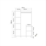 Wardrobes - Wardrobe Hedera Atlantic Pine Wood Melamine 120x189x48 cm - Dimehouse