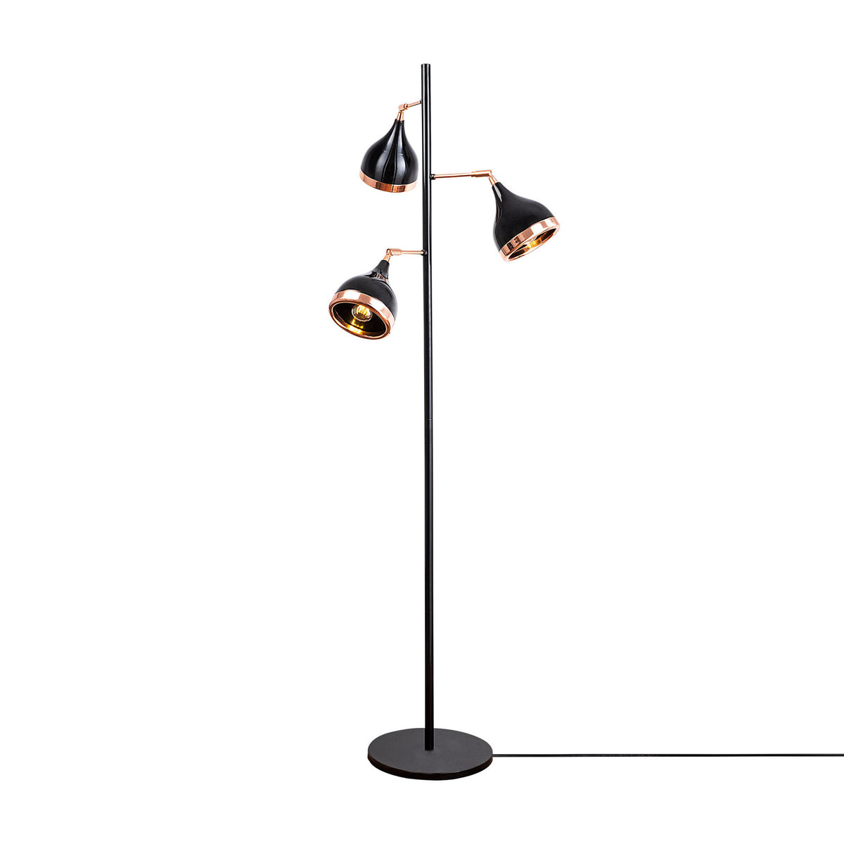 Floor lamps - Floor lamp 3 - lights Black Copper Metal Grip - Dimehouse