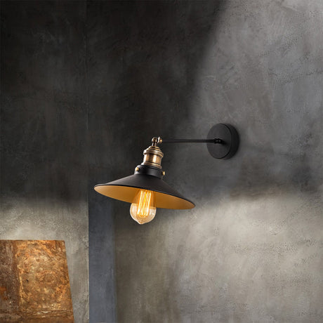 Wall lamps - Wall lamp Black Gold Metal Forge - Dimehouse