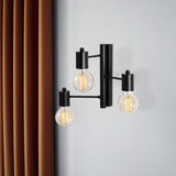 Wall lamps - Wall lamp 3 - lights Black Metal Brisa - Dimehouse