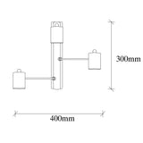 Wall lamps - Wall lamp 3 - lights Black Metal Brisa - Dimehouse