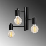 Wall lamps - Wall lamp 3 - lights Black Metal Brisa - Dimehouse
