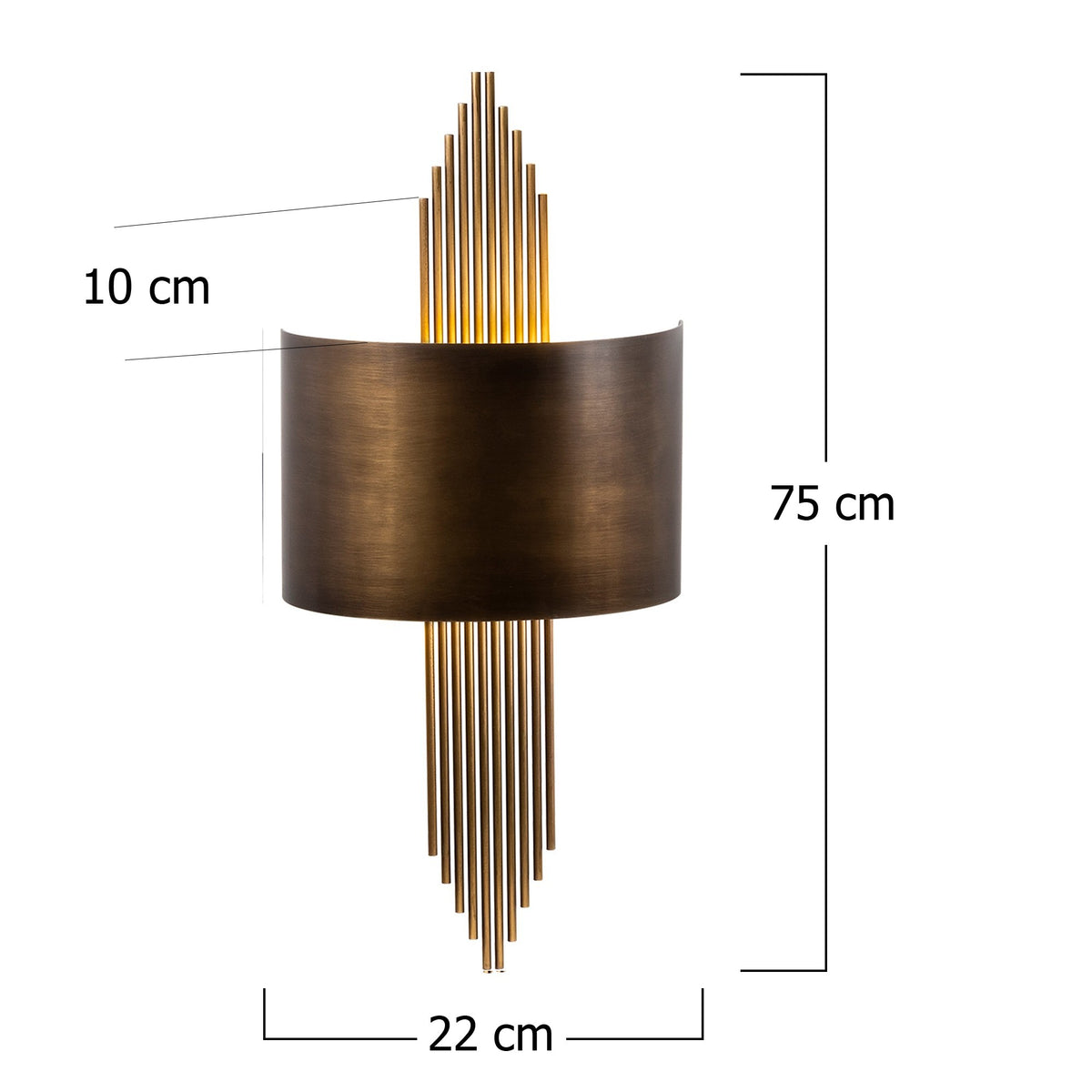 Wall lamps - Wall lamp 1 - light Bronze Gold Metal Andes - Dimehouse