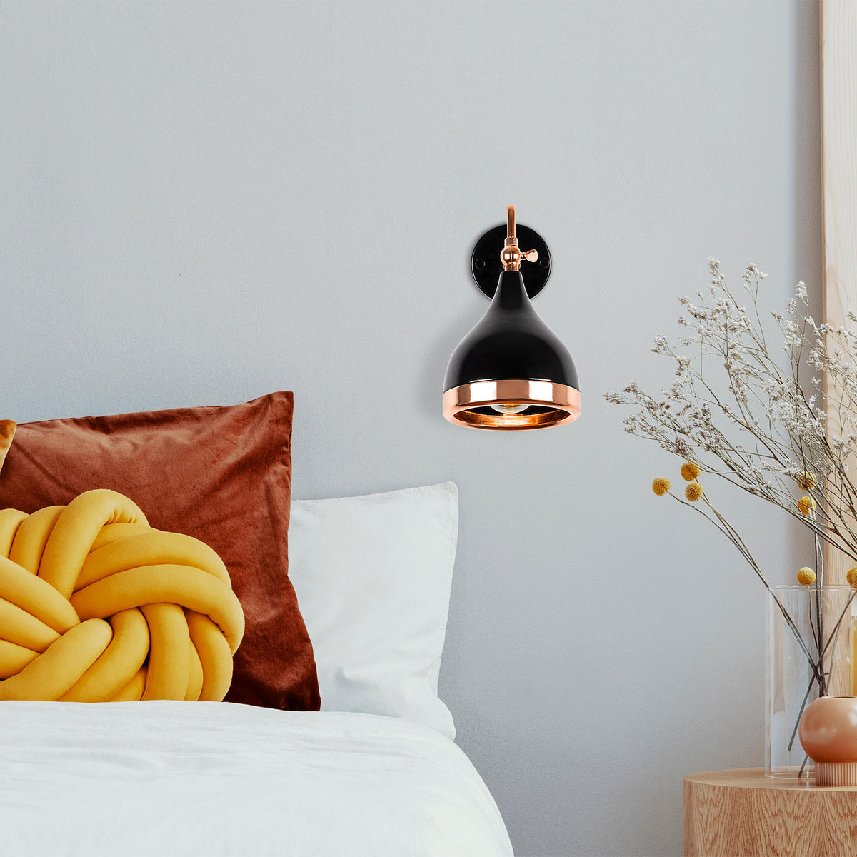 Wall lamps - Wall lamp Black Copper Metal Grip - Dimehouse