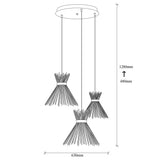 Hanging lamps - Hanging lamp 3 - light Stepped Black Metal Lyric - Dimehouse