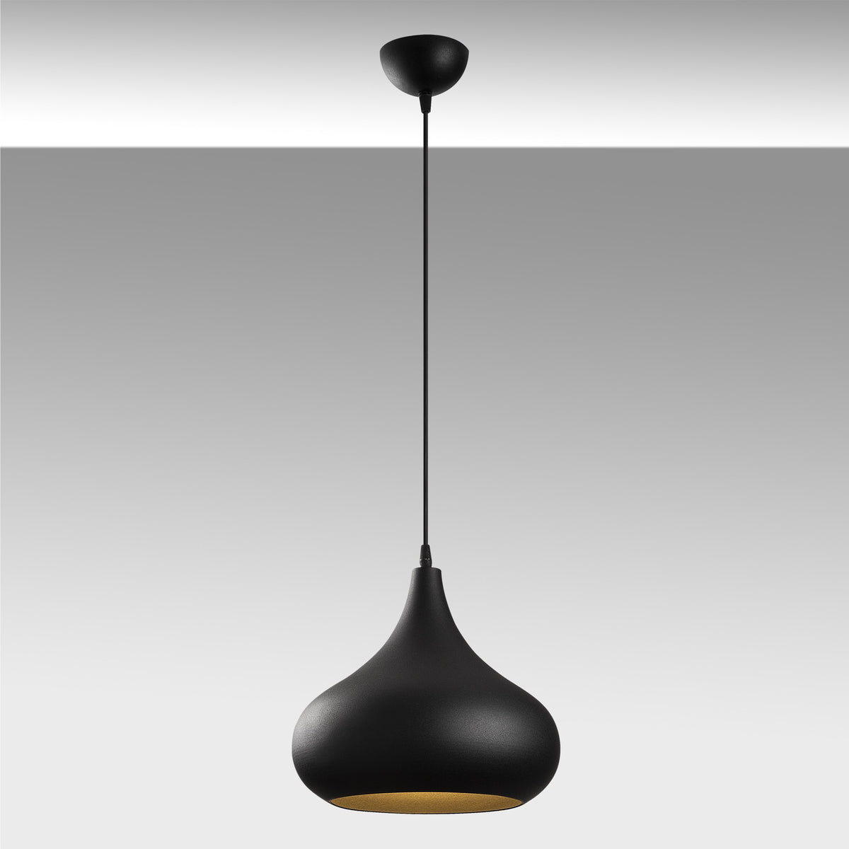 Hanging lamps - Hanging lamp Black Gold Metal Forge - Dimehouse
