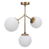 Hanging lamps - Hanging lamp 3 - lights White Glass Polaris - Dimehouse