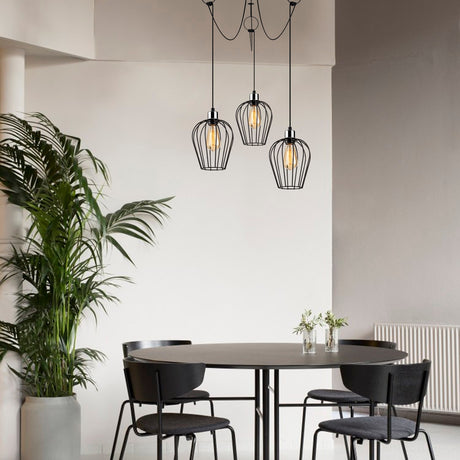 Hanging lamps - Hanging lamp 3 - lights Adjustable Black Metal Predator - Dimehouse