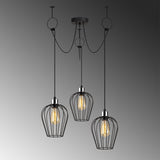 Hanging lamps - Hanging lamp 3 - lights Adjustable Black Metal Predator - Dimehouse