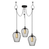 Hanging lamps - Hanging lamp 3 - lights Adjustable Black Metal Predator - Dimehouse