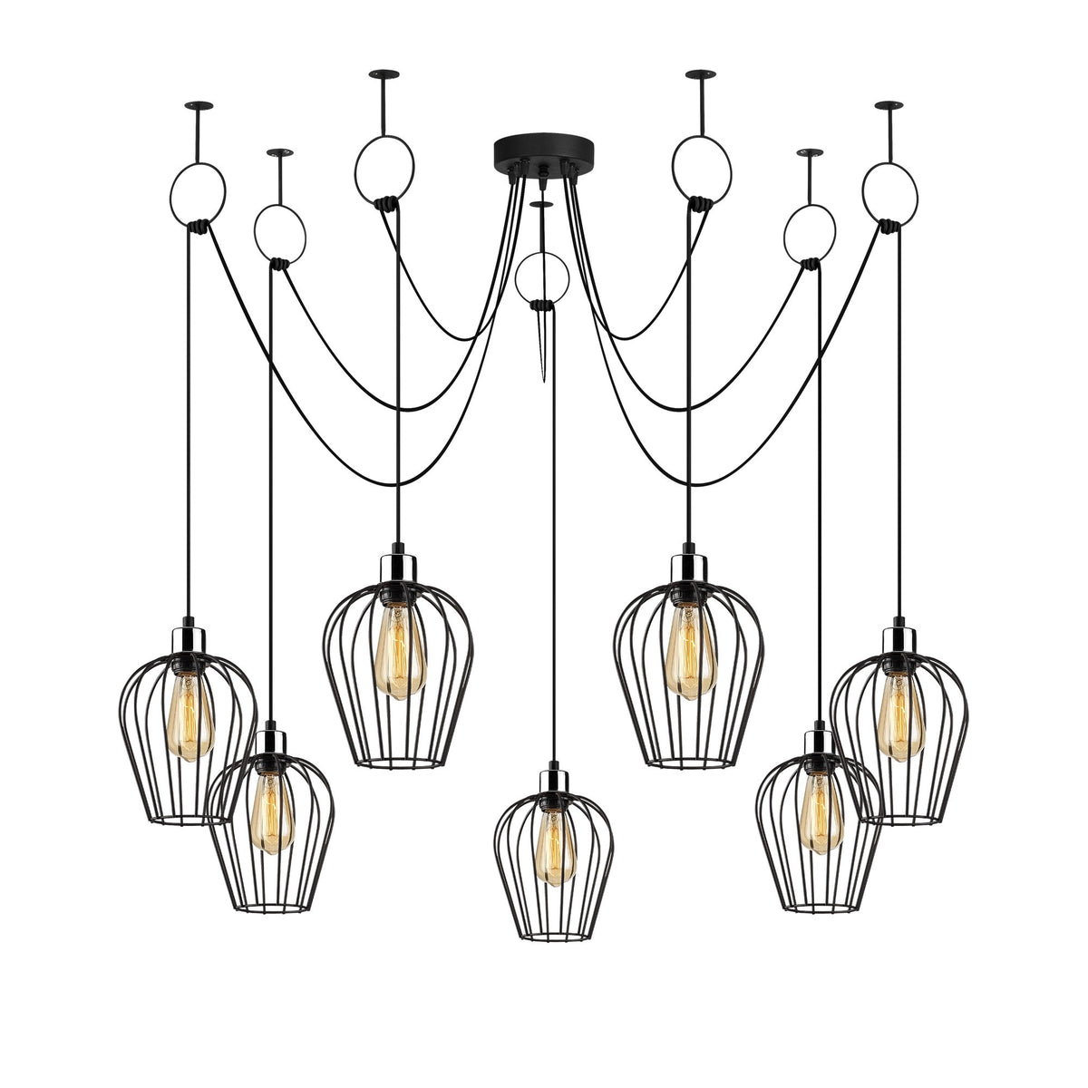 Hanging lamps - Hanging lamp 7 - lights Black Metal Predator - Dimehouse