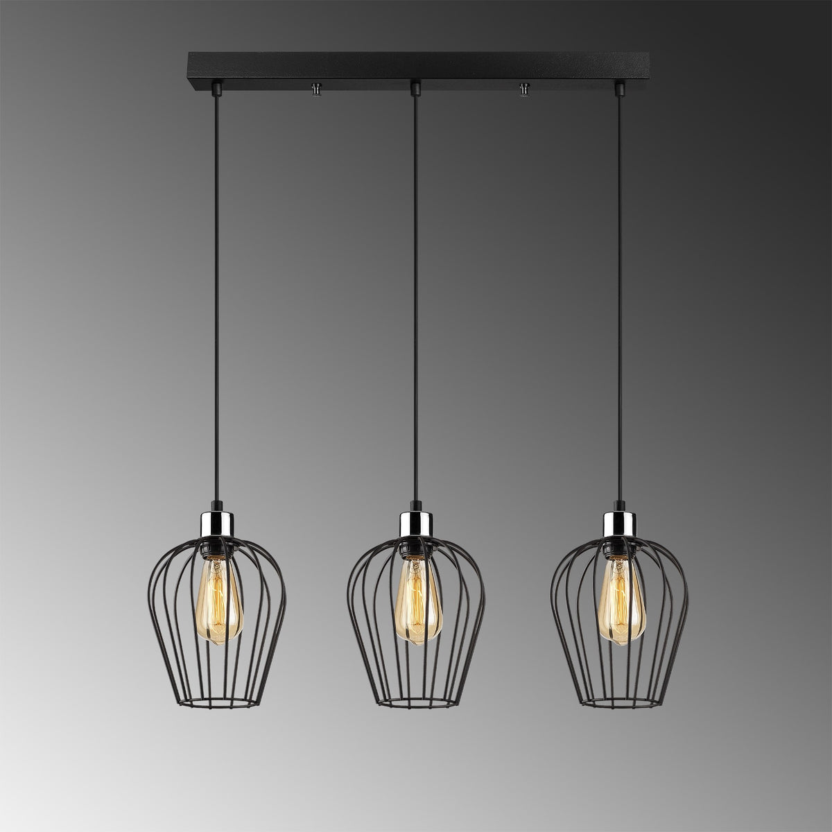 Hanging lamps - Hanging lamp 3 - lights Black Metal Predator - Dimehouse