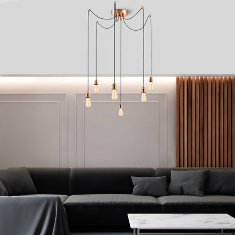 Hanging lamps - Hanging lamp 6 - lights Copper-colored Metal Maris - Dimehouse