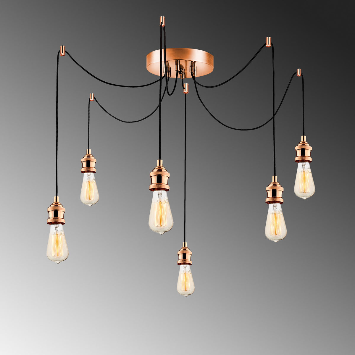 Hanging lamps - Hanging lamp 6 - lights Copper-colored Metal Maris - Dimehouse