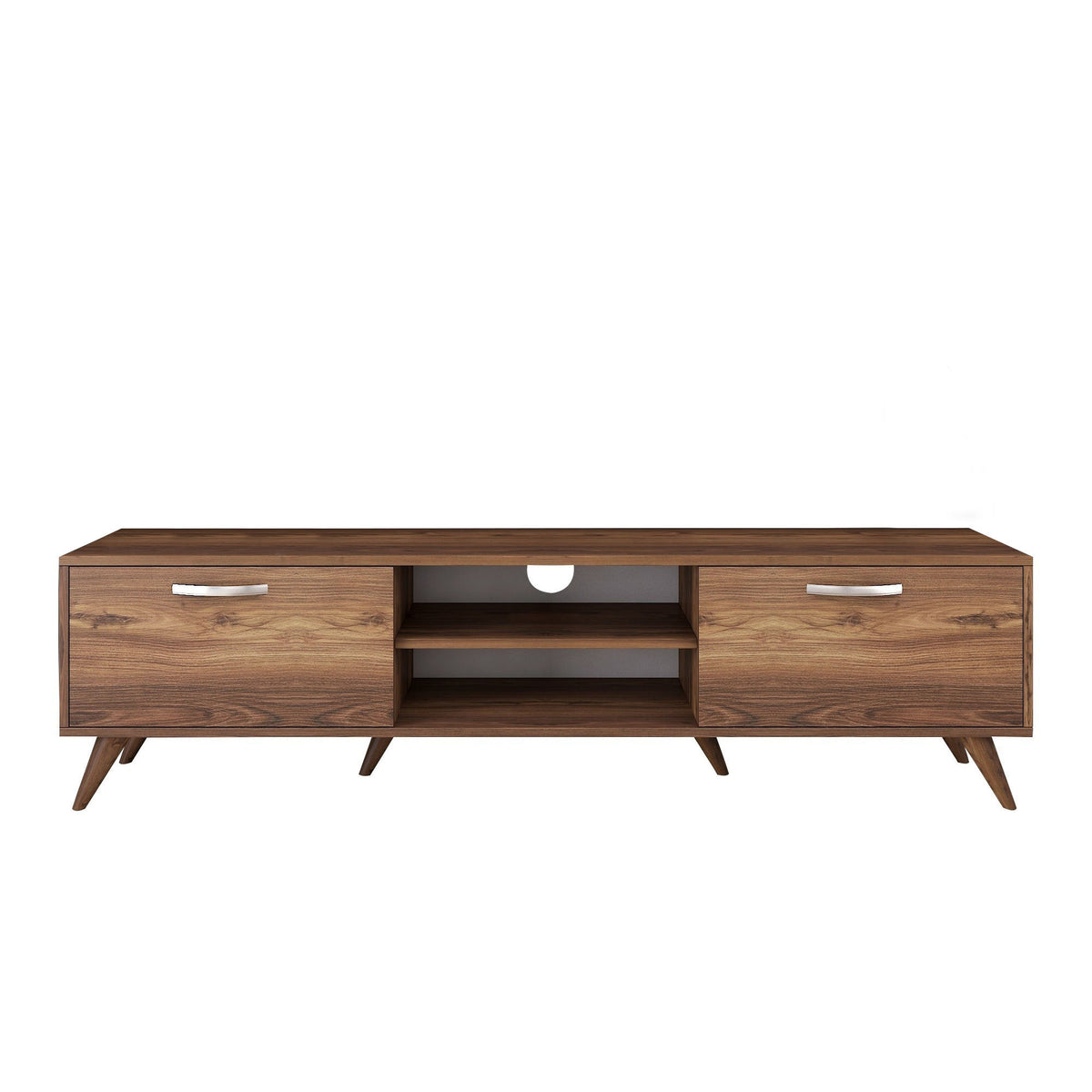 TV Furniture - TV Furniture Corfu Walnut Melamine 180x48.6x35 cm - Dimehouse