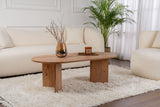 Coffee tables - Coffee table pine wood melamine arc shape Koda 119x60 cm - Dimehouse