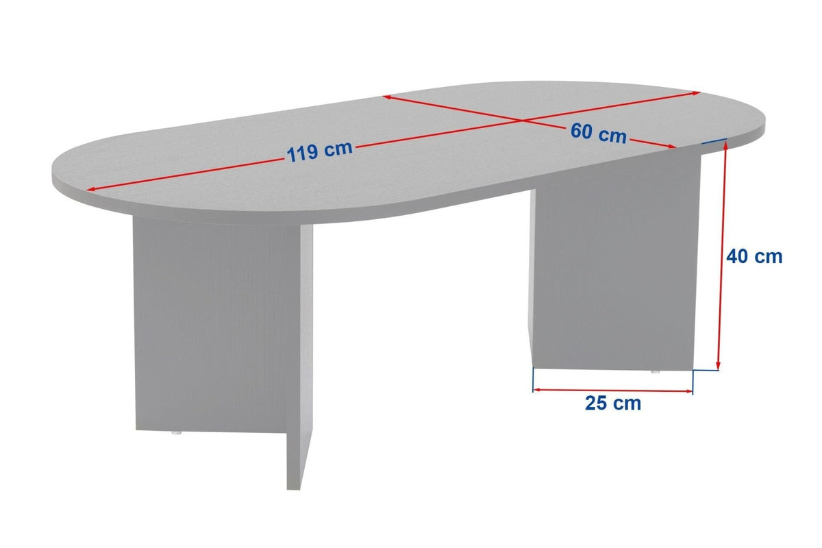 Coffee tables - Oval coffee table travertine melamine - Japandi - 119x60 cm - Sota - Dimehouse
