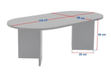 Coffee tables - Oval coffee table travertine melamine - Japandi - 119x60 cm - Sota - Dimehouse