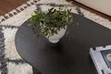Coffee tables - Oval coffee table Black melamine - Japandi - 119x60 cm - Sota - Dimehouse