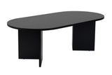 Coffee tables - Oval coffee table Black melamine - Japandi - 119x60 cm - Sota - Dimehouse