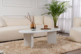 Coffee tables - Coffee table white melamine arc shape Koda 119x60 cm - Dimehouse