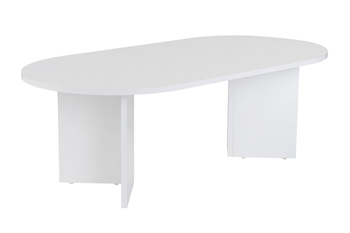 Coffee tables - Coffee table white melamine arc shape Koda 119x60 cm - Dimehouse