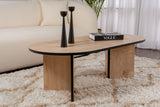 Coffee tables - Coffee table oak black melamine arc shape Koda 119x60 cm - Dimehouse